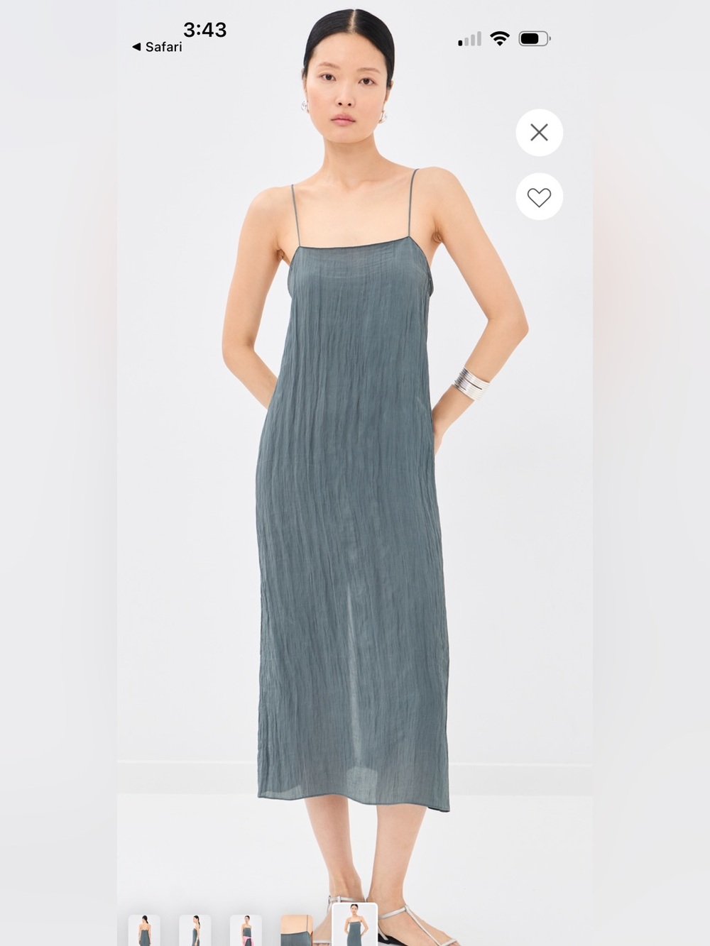 NWT Tibi Crinkle Slip Dress Gray 2 $445